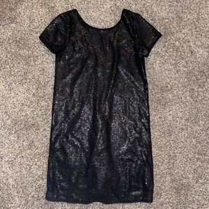 Black Sequin Mini Dress